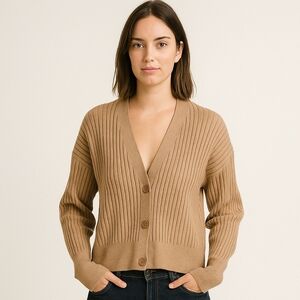 RW&CO Tan Ribbed Cardigan